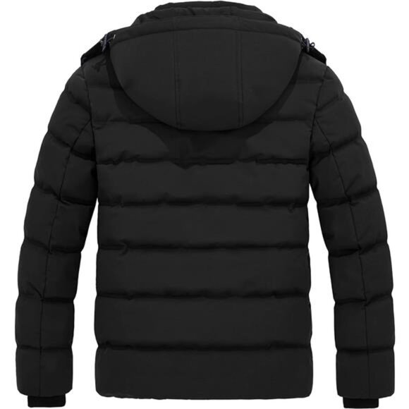 Mens Winter Coat Hooded Puffer Jacket Waterproof Warm Thicken Cotton Outerwear - Picture 2 of 7